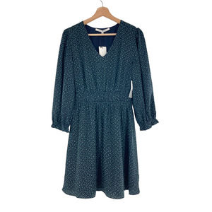 Collective Concepts Mini Flower Print Smocked Cinched Waist Long Sleeve